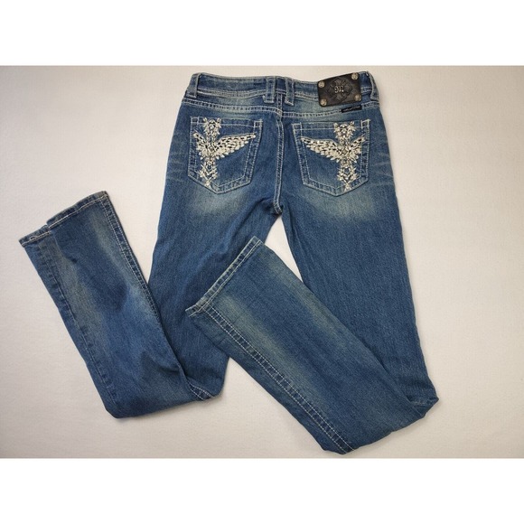 Miss Me Boot Cut angle Cut Rhinestone Size 29 JP 5117 - Picture 9 of 11